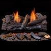Duluth Forge Ventless Dual Fuel Gas Log Set - 24 In. Berkshire Stacked Oak, 33,000 DLS-24R-2
